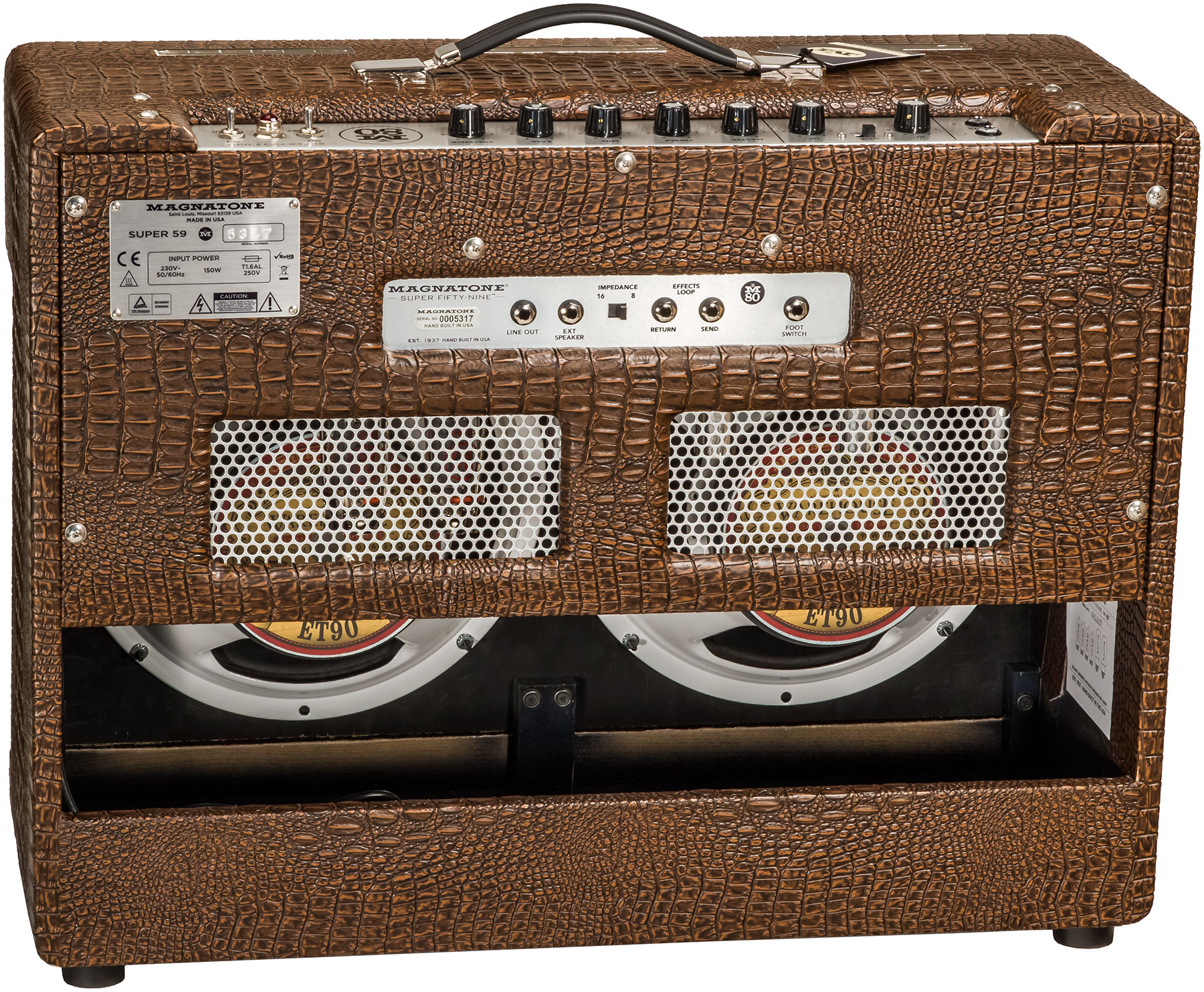 Magnatone Master Collection Super Fifty-nine M-80 Combo 45w 2x12 Croc Ostridge Brown - Combo amplificador para guitarra eléctrica - Variation 1