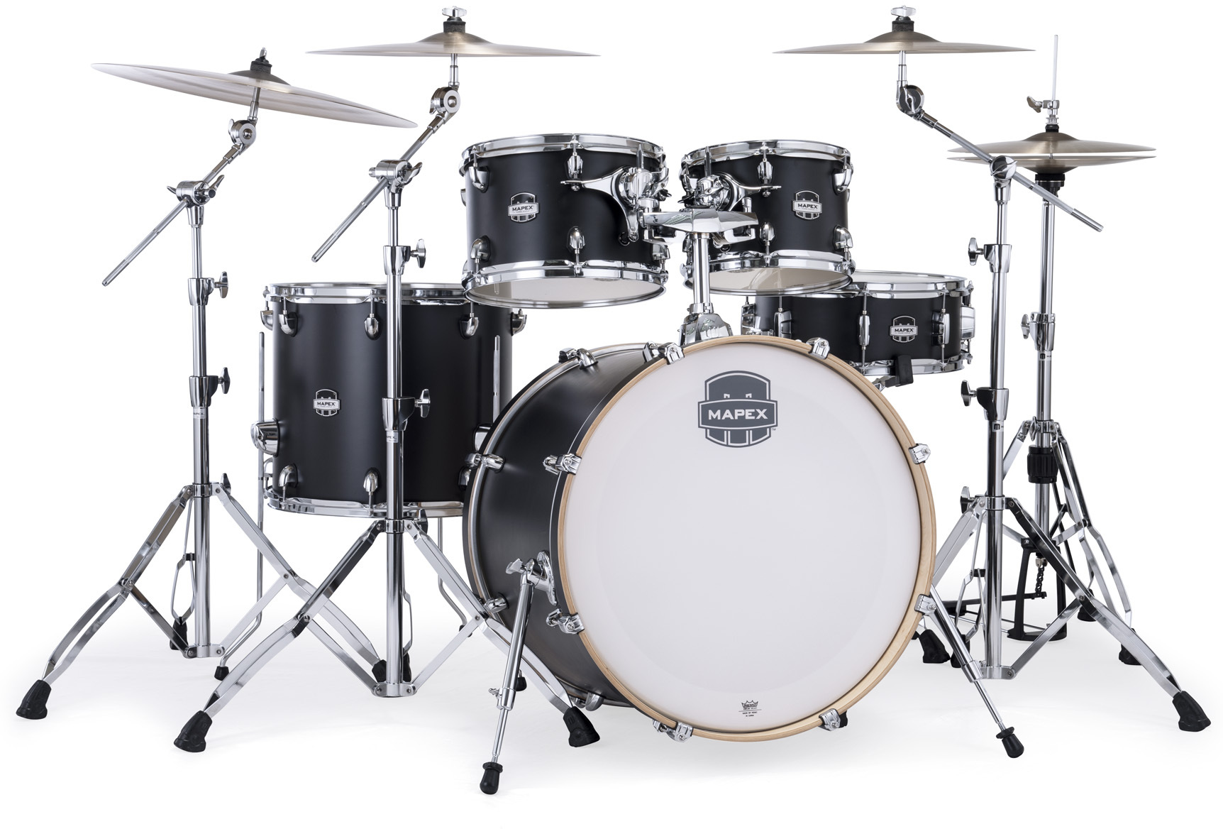 Mapex Mars Maple 22'' / 5f - 5 FÛts - Matte Black - Batería acústica rock - Main picture