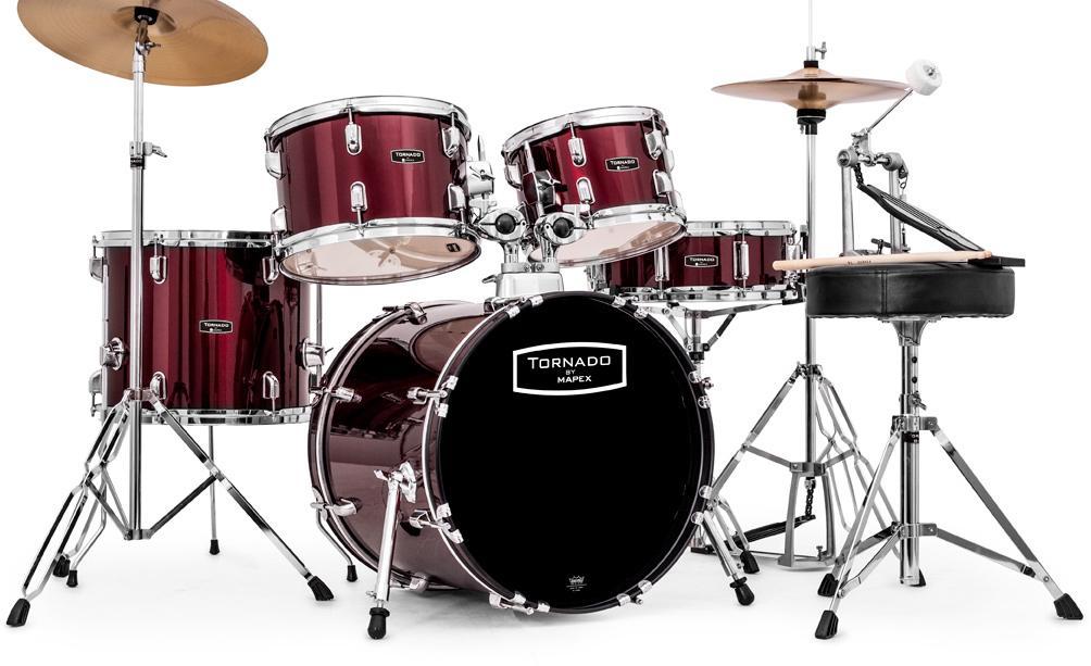 Batería acústica jazz Mapex TND5844FT TORNADO JAZZ 18 - 5 piezas - Wine red