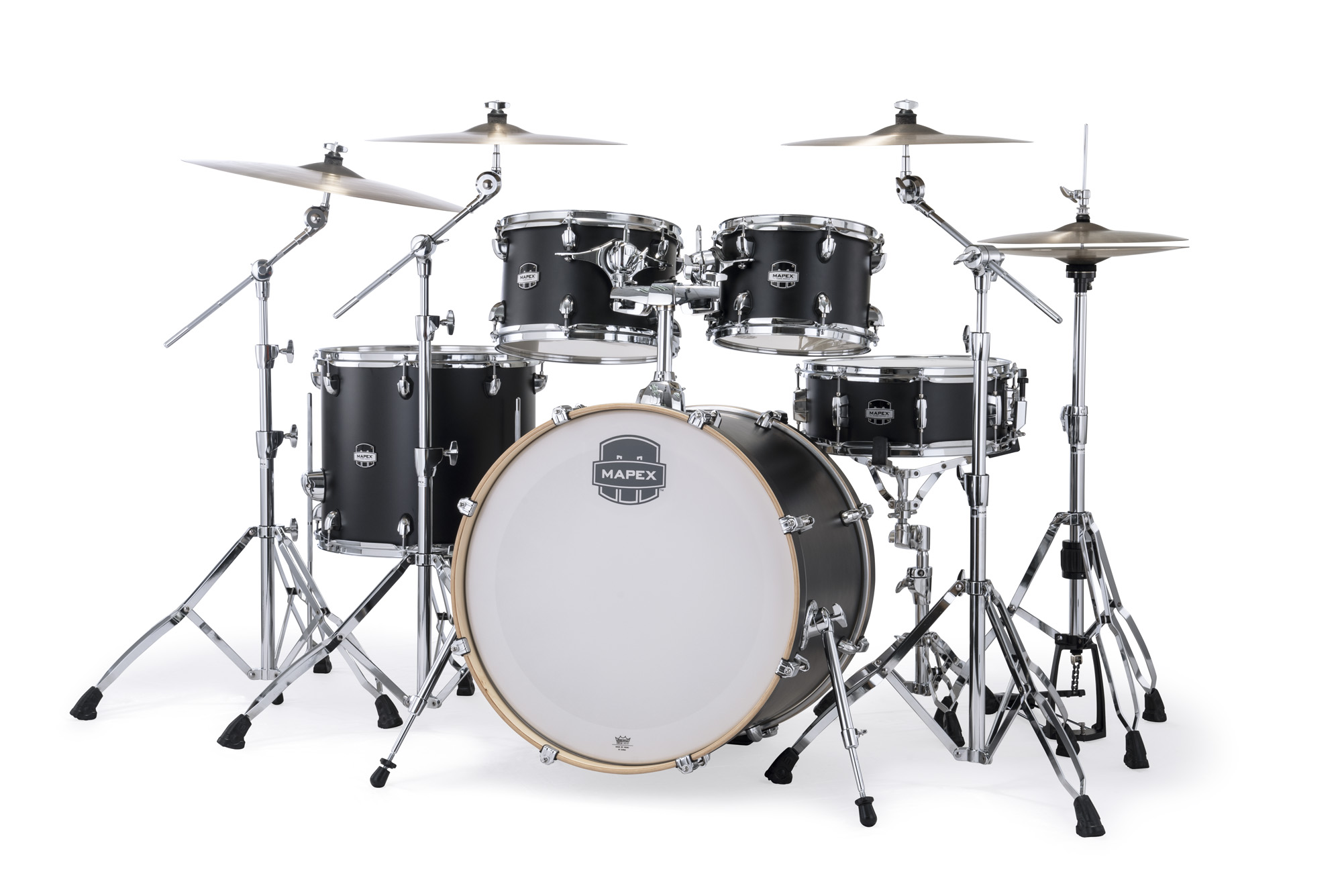 Mapex Mars Maple 22'' / 5f - 5 FÛts - Matte Black - Batería acústica rock - Variation 1