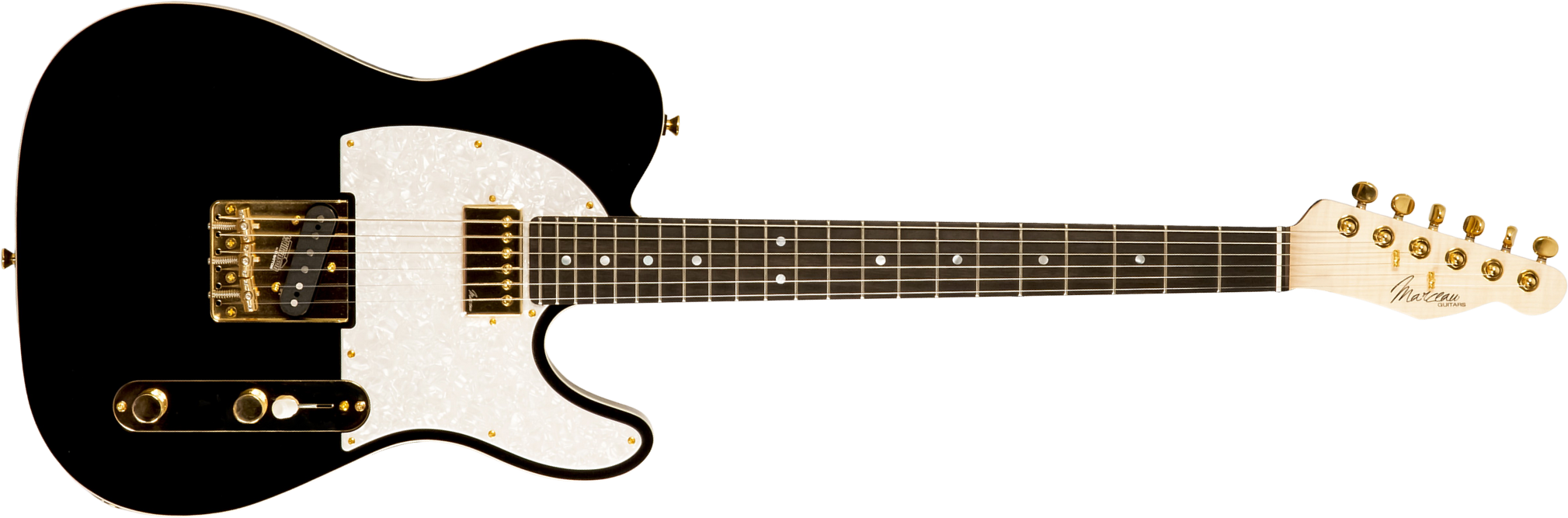 Marceau Guitars Elegante Custom Traditional Sh Ht Mn #t316024 - Black - Guitarra eléctrica con forma de tel - Main picture