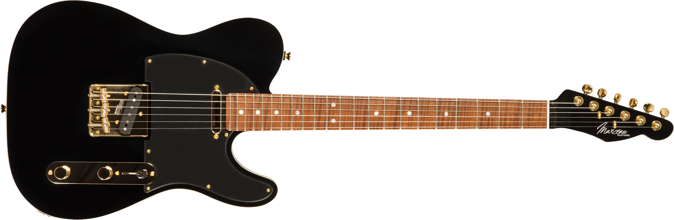 Marceau Guitars Elegante Traditional 2s Ht Mn #t315924 - Black - Guitarra eléctrica con forma de tel - Main picture