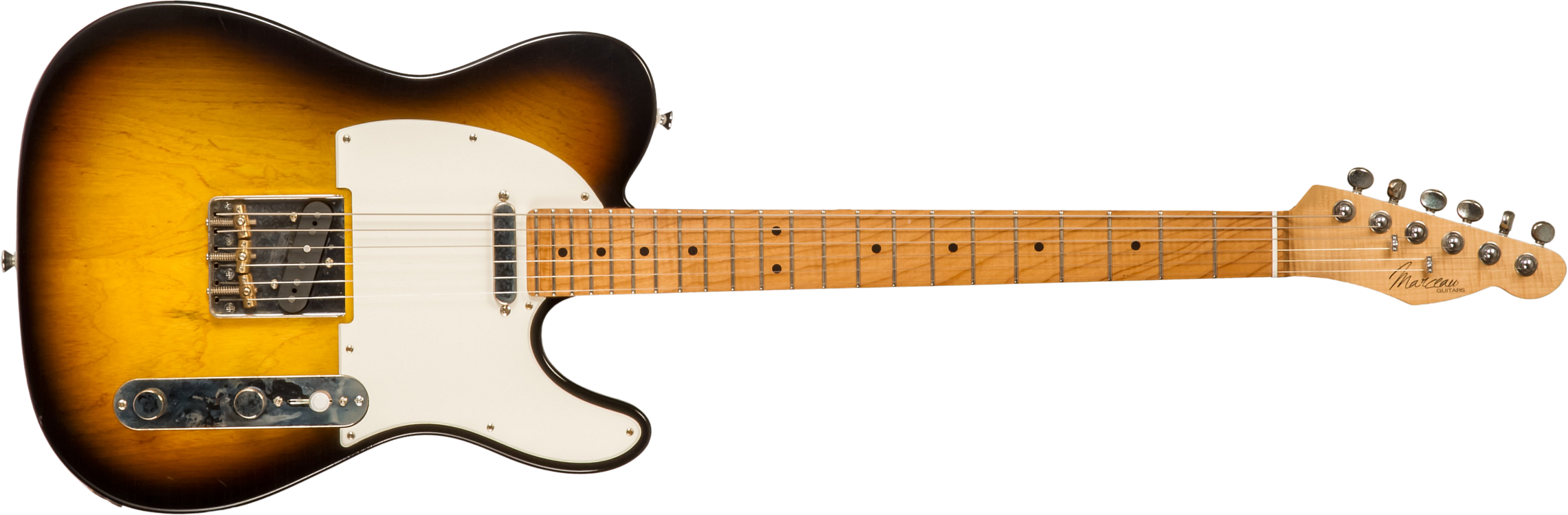 Marceau Guitars Elegante Traditional 2s Ht Mn #t316224 - Soft Relic 3 Tons Burst - Guitarra eléctrica con forma de tel - Main picture