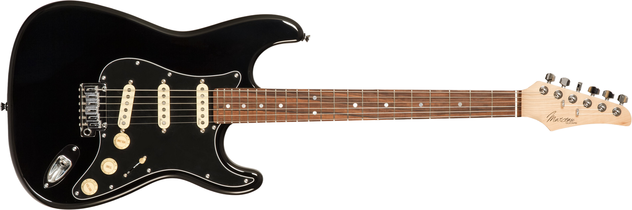 Marceau Guitars Experience Traditional 3s Trem Pf #t226724 - Black - Guitarra eléctrica con forma de str. - Main picture