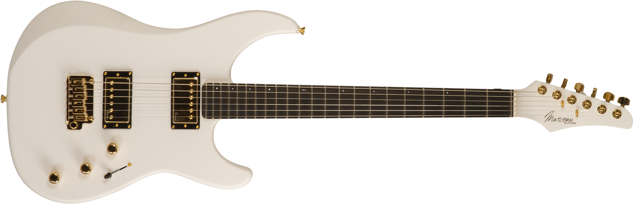 Marceau Guitars Fascinante Standard 2h Trem Ric #s17324 - Arctic White Satin - Guitarra eléctrica con forma de str. - Main picture