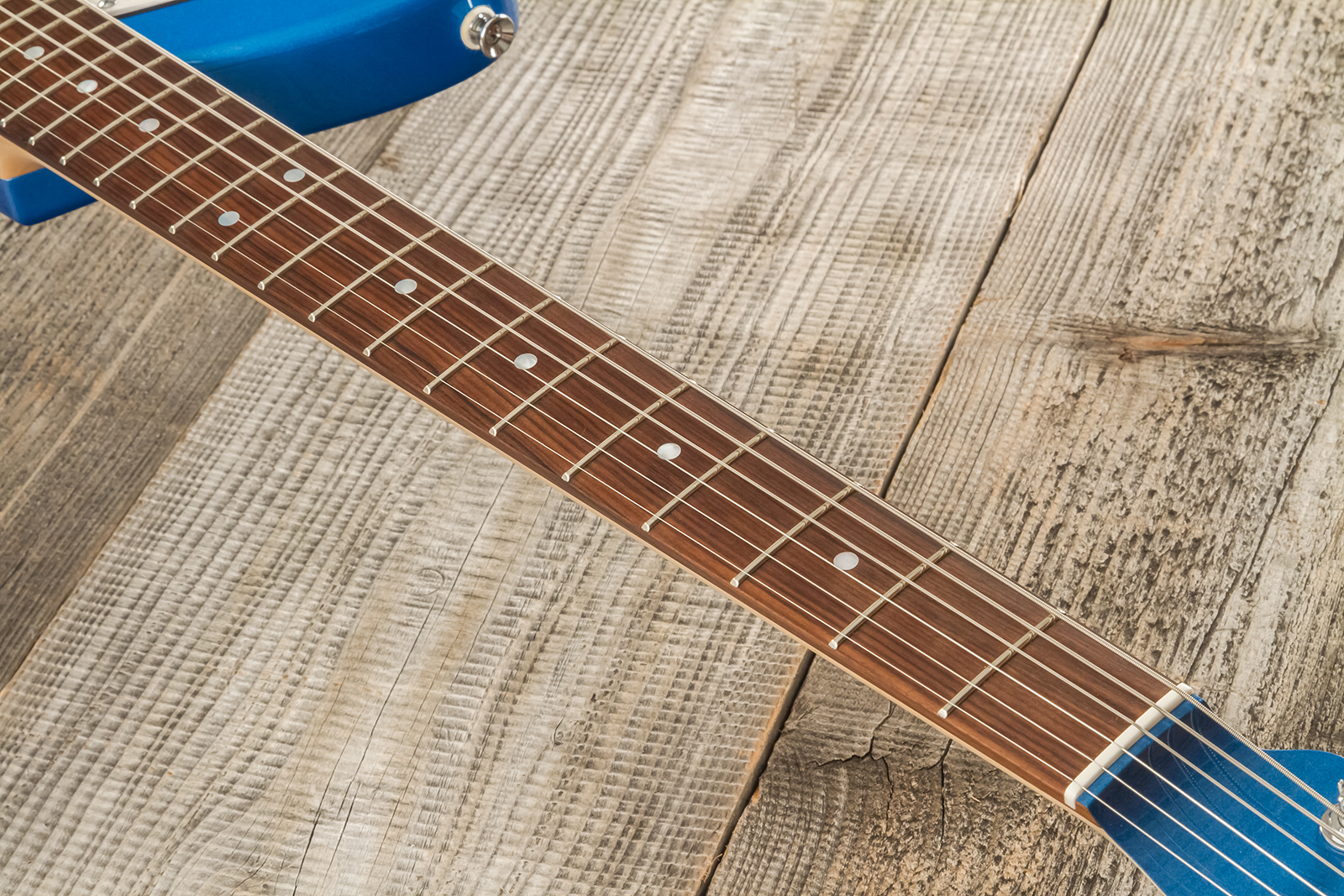 Marceau Guitars Deferlante Standard 2s Trem Pf #s71624 - Lake Placid Blue - Guitarra electrica retro rock - Variation 6