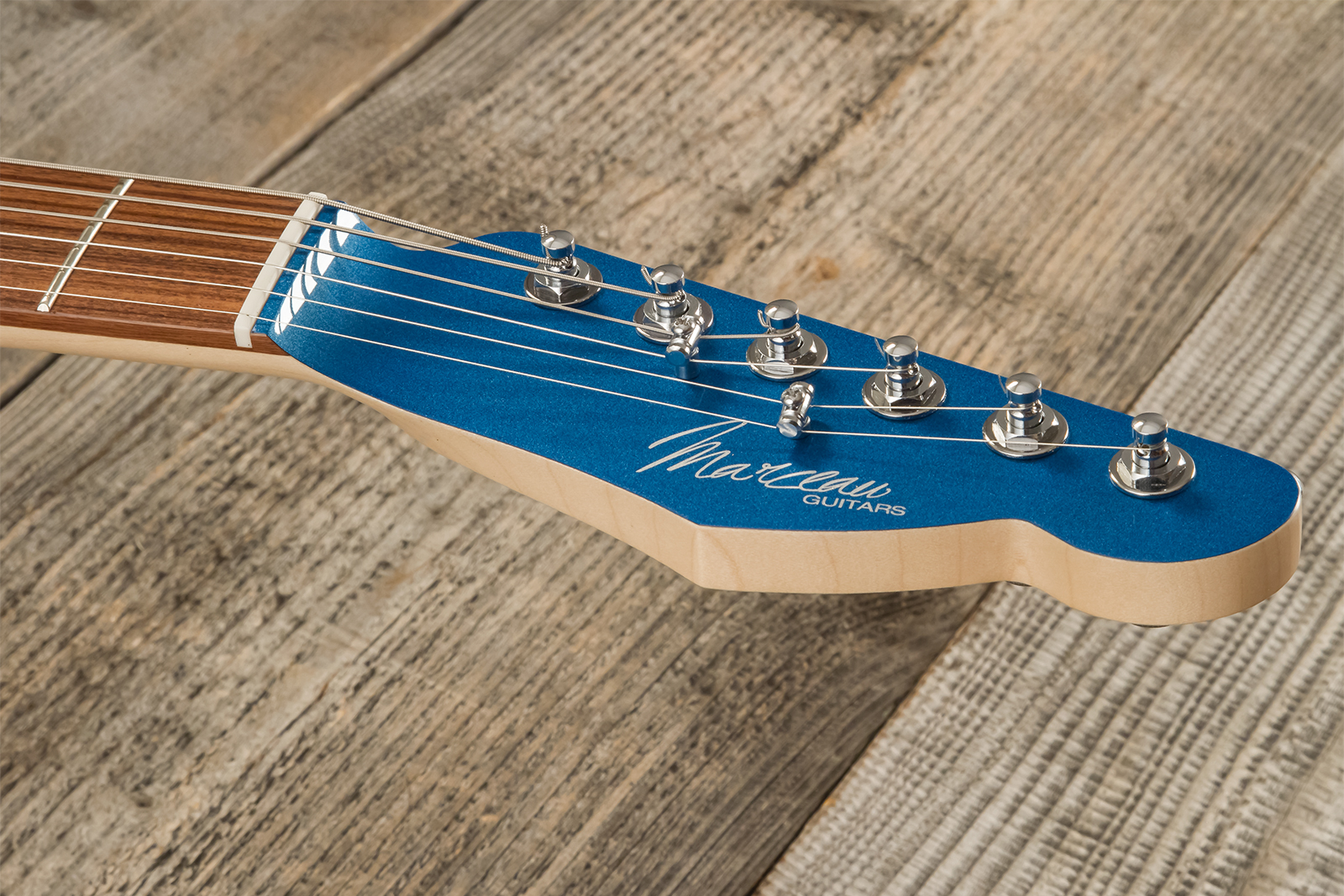 Marceau Guitars Deferlante Standard 2s Trem Pf #s71724 - Lake Placid Blue - Guitarra electrica retro rock - Variation 9