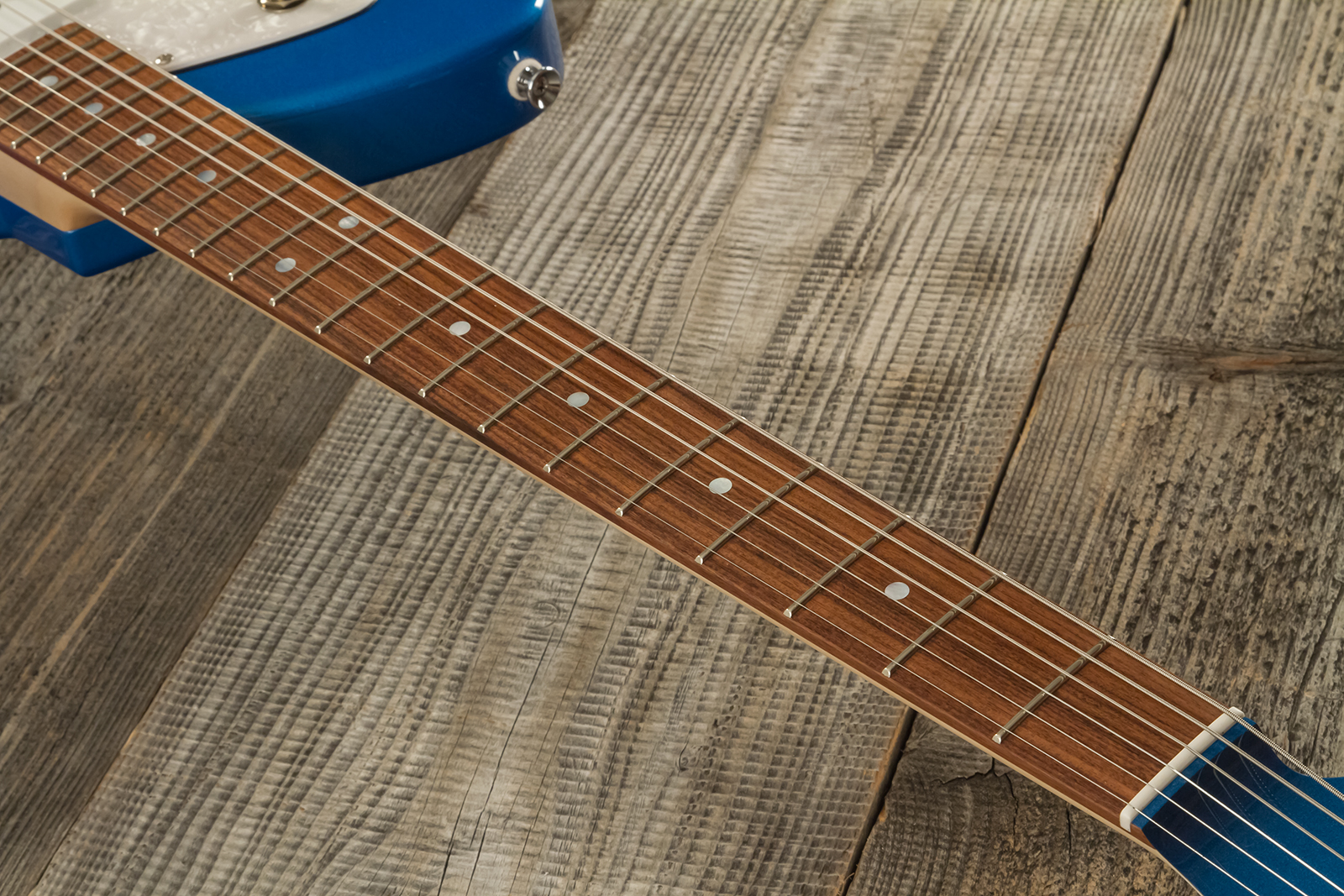 Marceau Guitars Deferlante Standard 2s Trem Pf #s71724 - Lake Placid Blue - Guitarra electrica retro rock - Variation 5