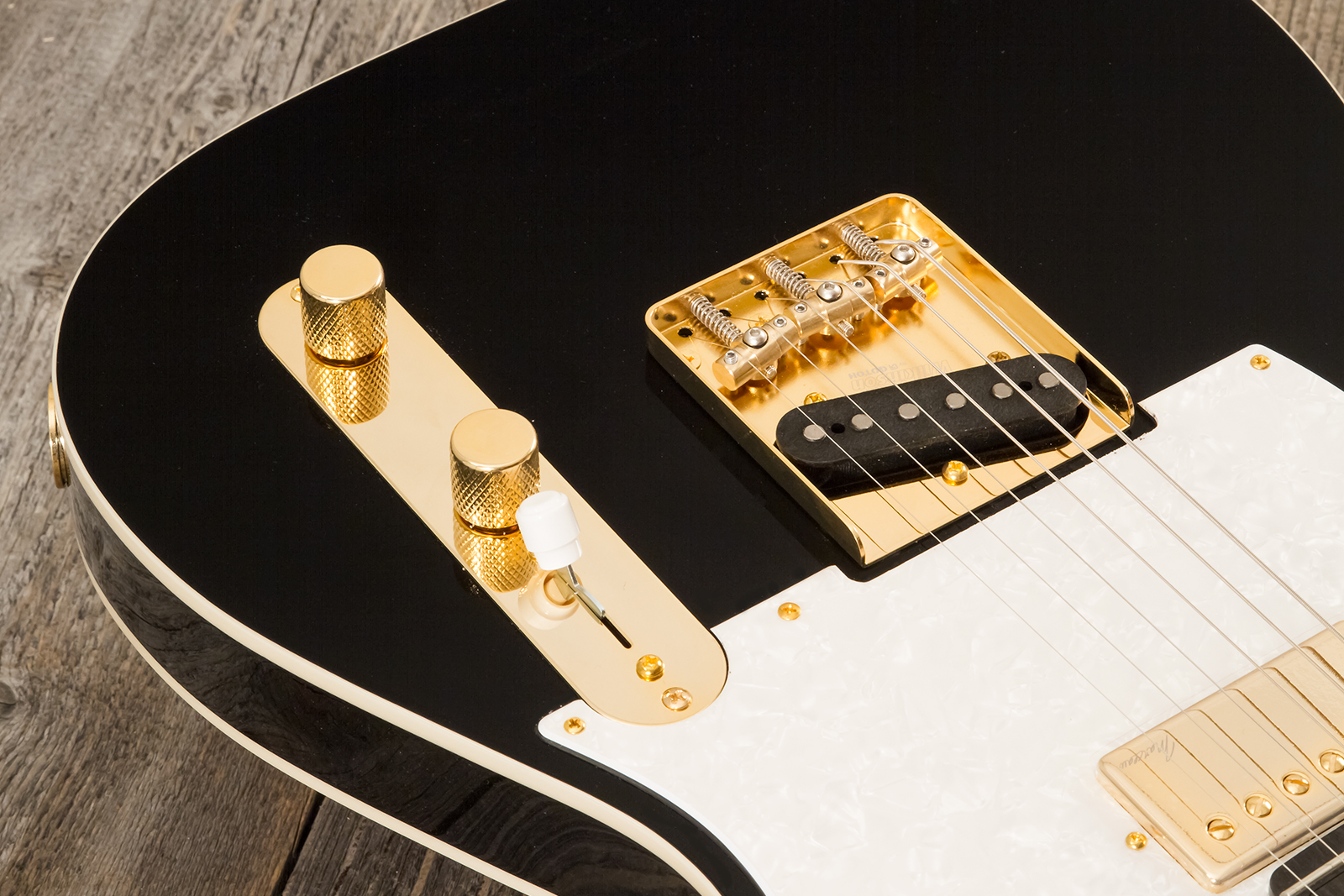Marceau Guitars Elegante Custom Traditional Sh Ht Mn #t316024 - Black - Guitarra eléctrica con forma de tel - Variation 3