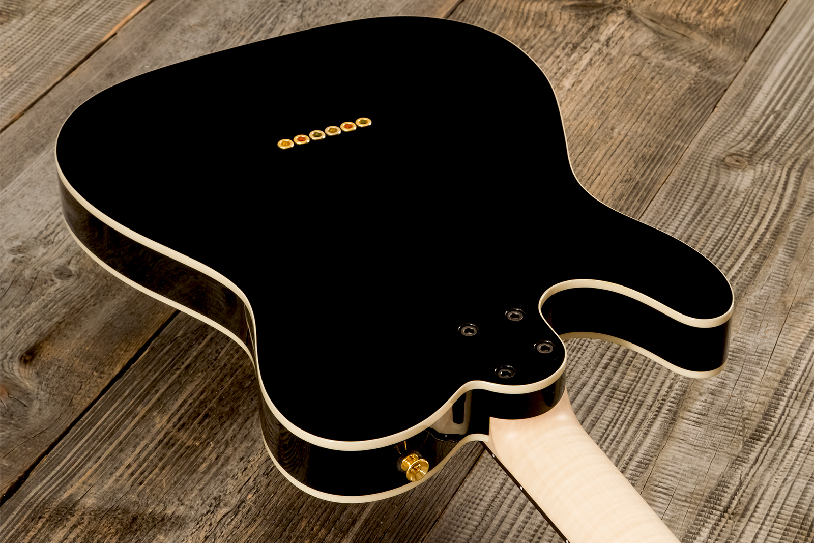 Marceau Guitars Elegante Custom Traditional Sh Ht Mn #t316024 - Black - Guitarra eléctrica con forma de tel - Variation 6
