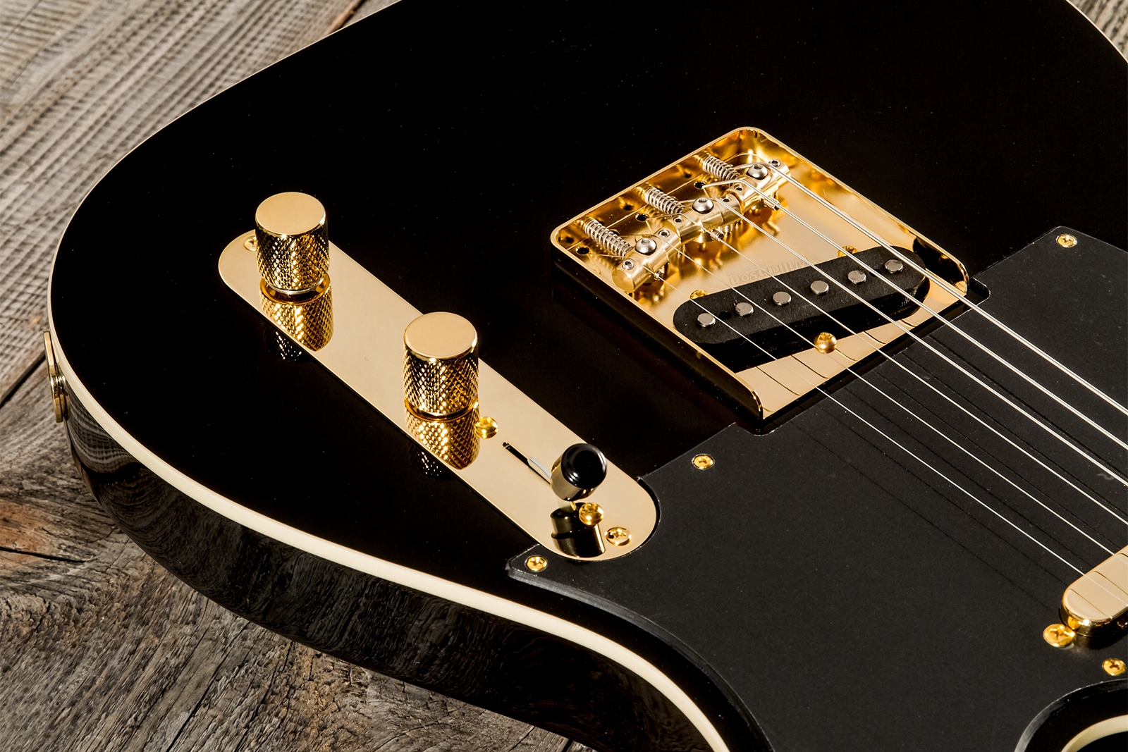 Marceau Guitars Elegante Traditional 2s Ht Mn #t315924 - Black - Guitarra eléctrica con forma de tel - Variation 3