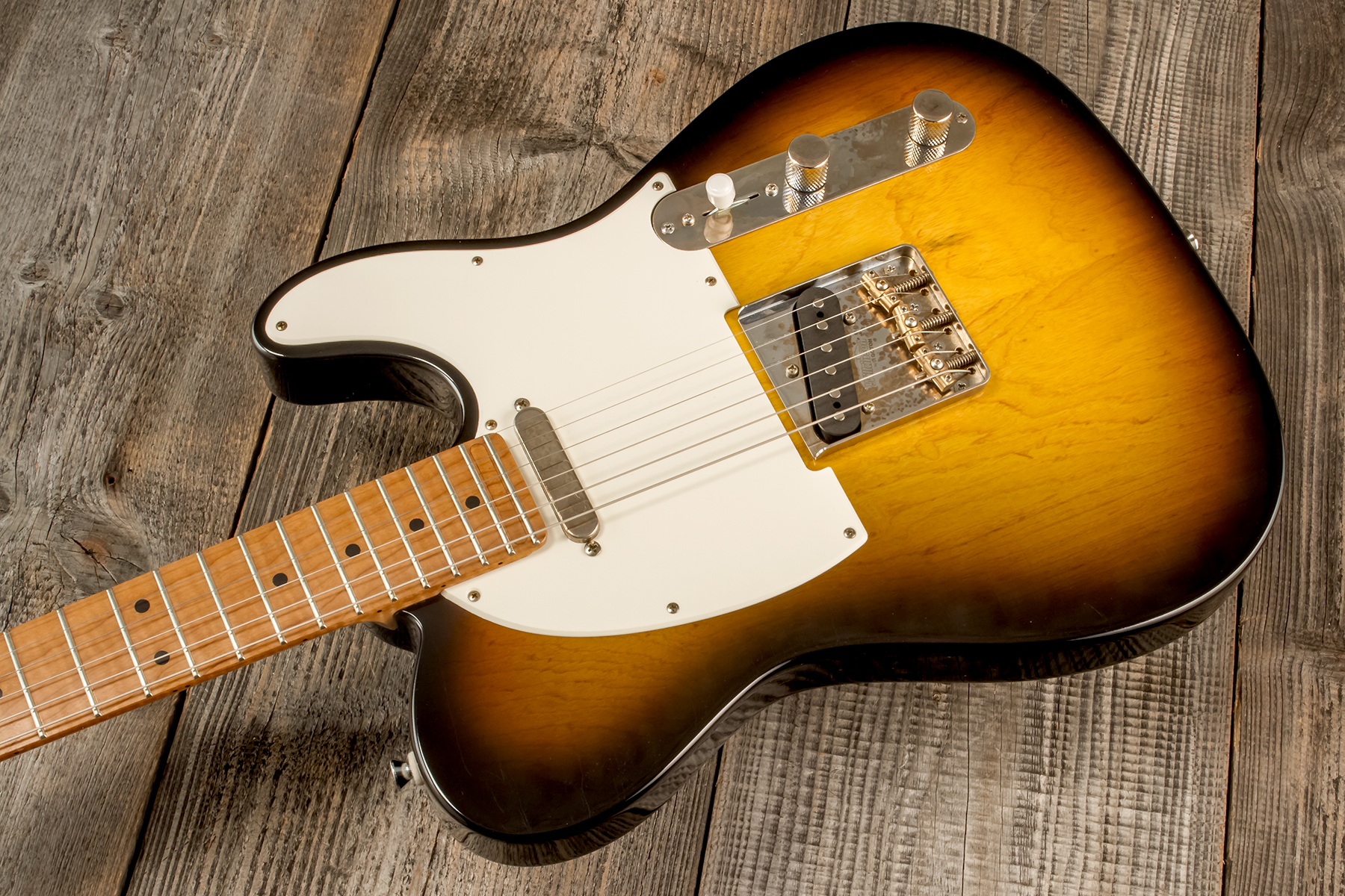 Marceau Guitars Elegante Traditional 2s Ht Mn #t316224 - Soft Relic 3 Tons Burst - Guitarra eléctrica con forma de tel - Variation 2