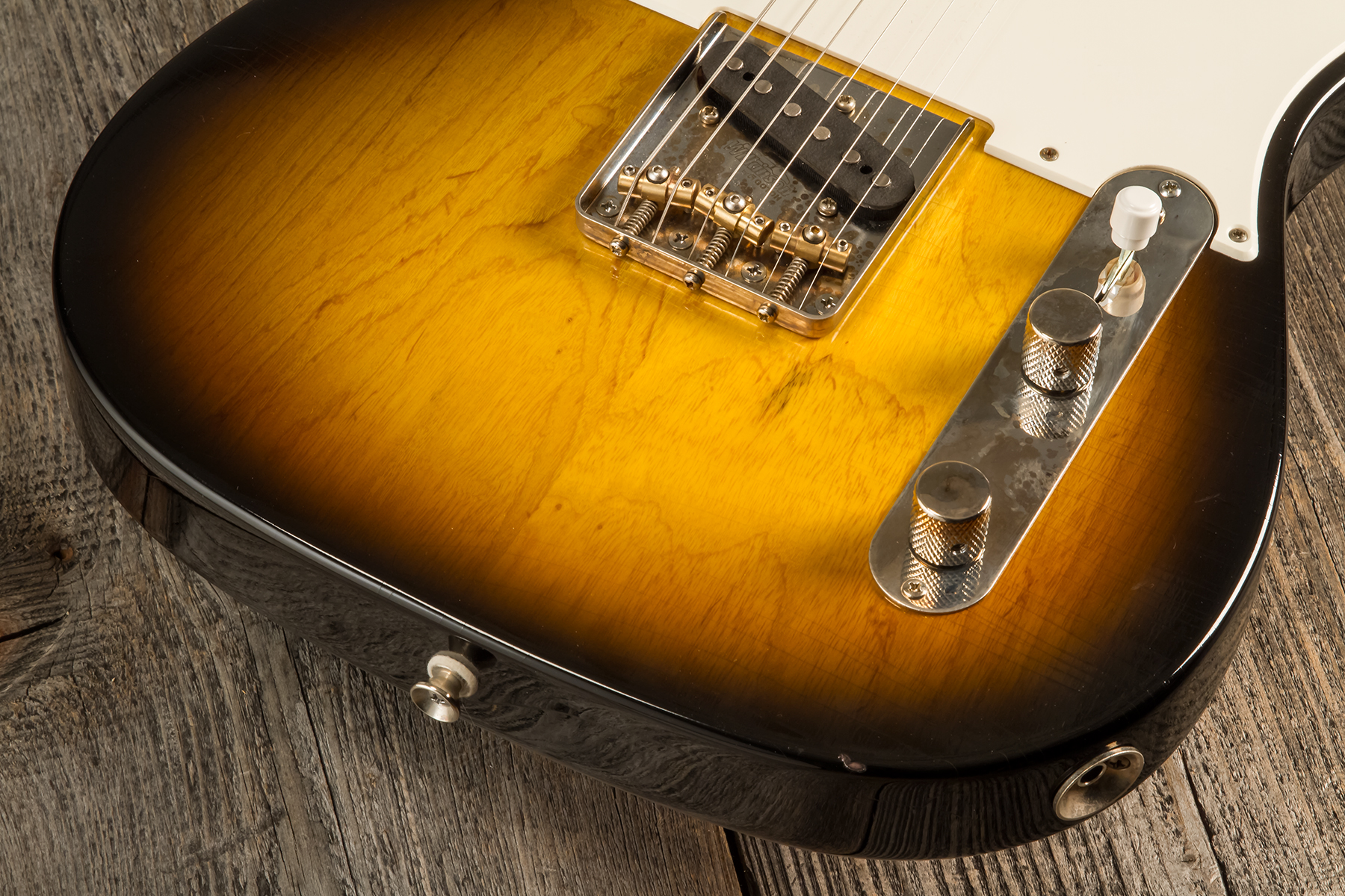 Marceau Guitars Elegante Traditional 2s Ht Mn #t316224 - Soft Relic 3 Tons Burst - Guitarra eléctrica con forma de tel - Variation 4