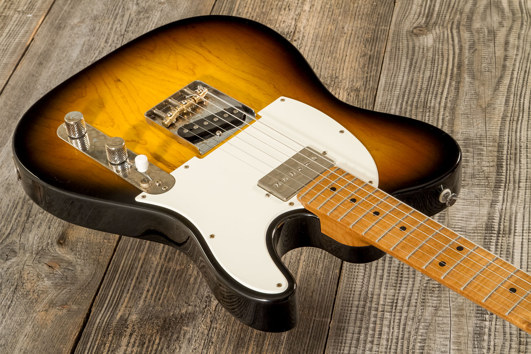 Marceau Guitars Elegante Traditional 2s Ht Mn #t316324 - Soft Relic 3 Tons Burst - Guitarra eléctrica con forma de tel - Variation 2