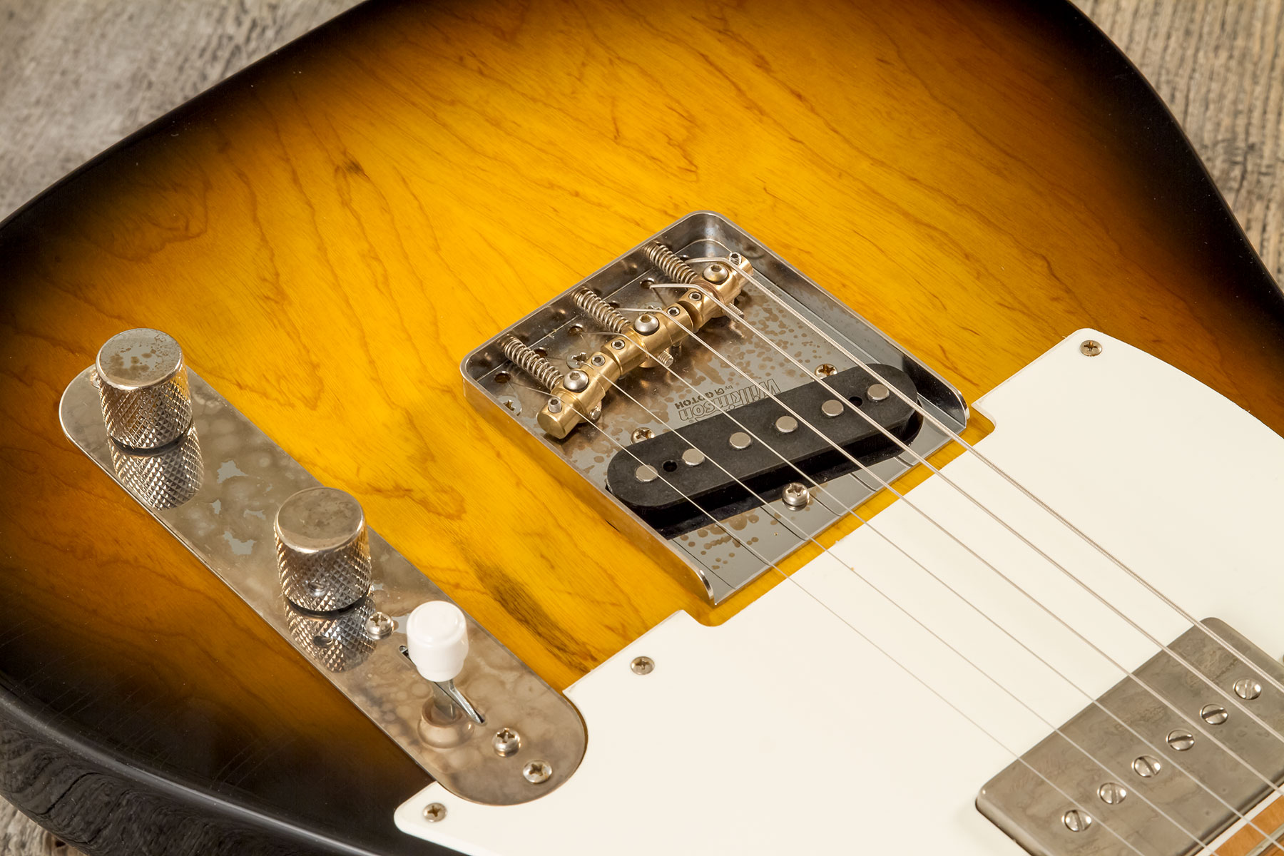 Marceau Guitars Elegante Traditional 2s Ht Mn #t316324 - Soft Relic 3 Tons Burst - Guitarra eléctrica con forma de tel - Variation 3