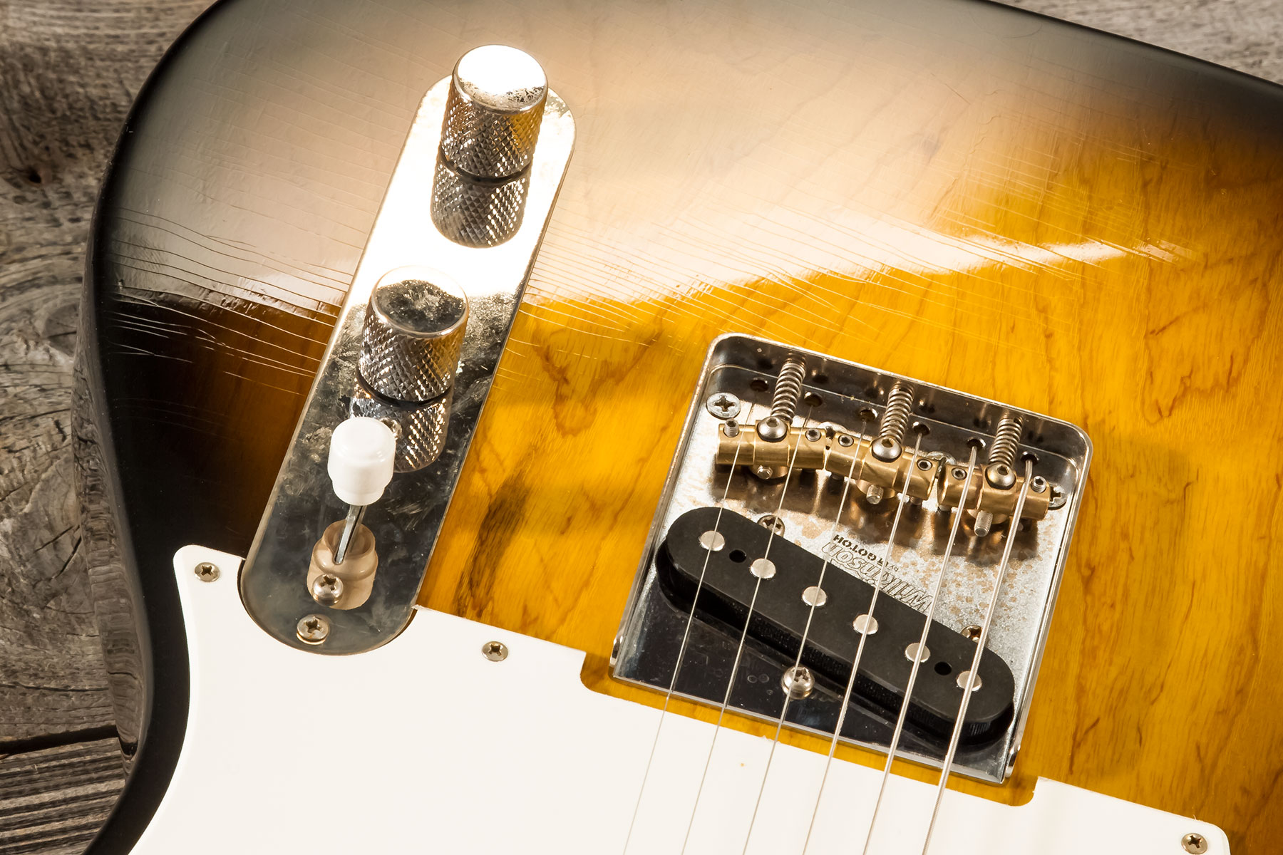 Marceau Guitars Elegante Traditional 2s Ht Mn #t316324 - Soft Relic 3 Tons Burst - Guitarra eléctrica con forma de tel - Variation 5