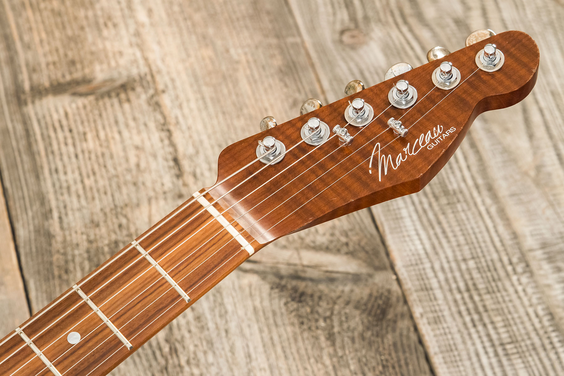 Marceau Guitars Elegante Traditional 2s Ht Pf #t316124 - Heavy Relic Candy Green - Guitarra eléctrica con forma de tel - Variation 11