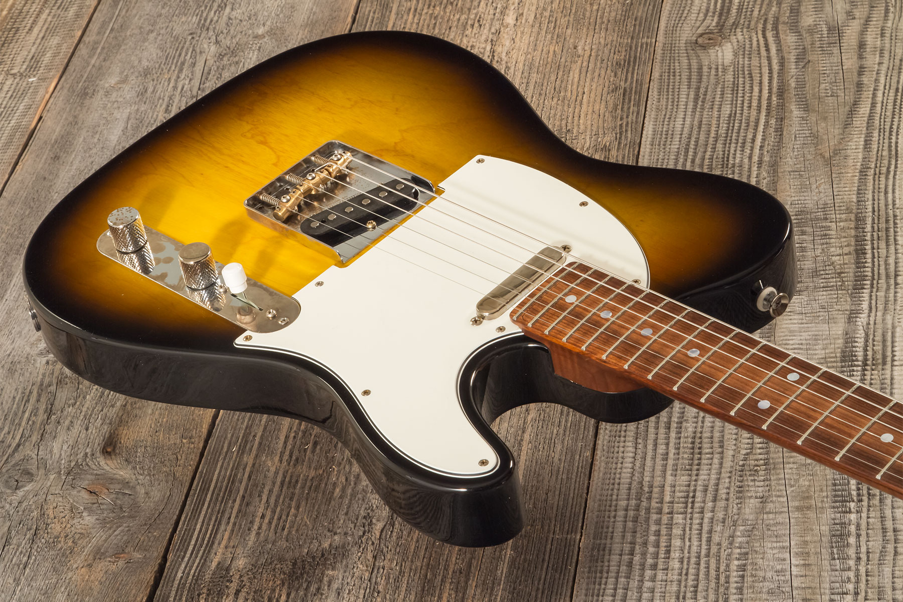 Marceau Guitars Elegante Traditional 2s Ht Pf #t316524 - Soft Relic 3 Tons Burst - Guitarra eléctrica con forma de tel - Variation 2