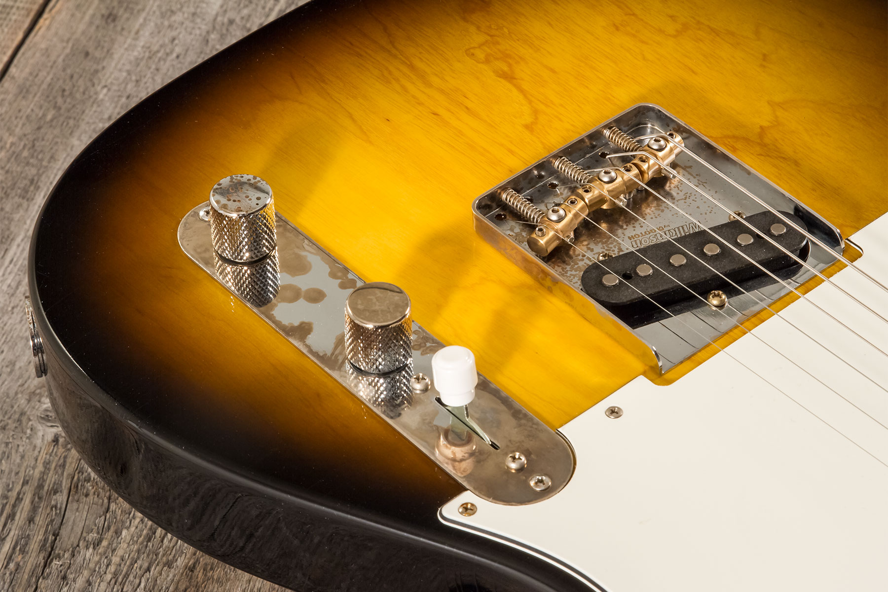 Marceau Guitars Elegante Traditional 2s Ht Pf #t316524 - Soft Relic 3 Tons Burst - Guitarra eléctrica con forma de tel - Variation 3