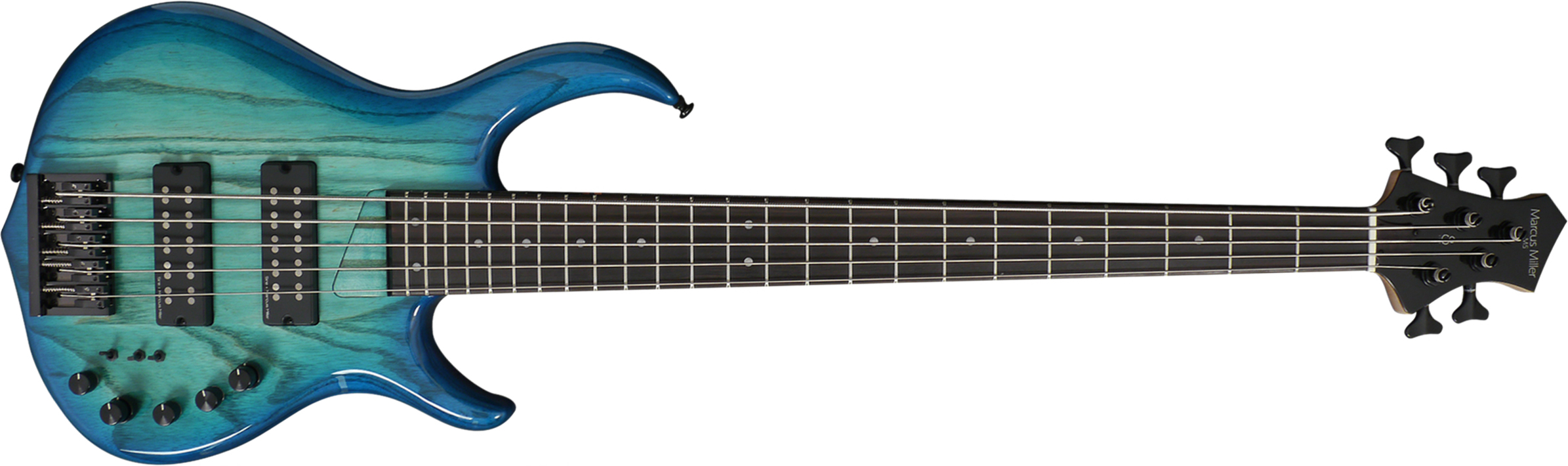 Marcus Miller M5 Swamp Ash 5st 5-cordes Active Eb - Transparent Blue - Bajo eléctrico de cuerpo sólido - Main picture
