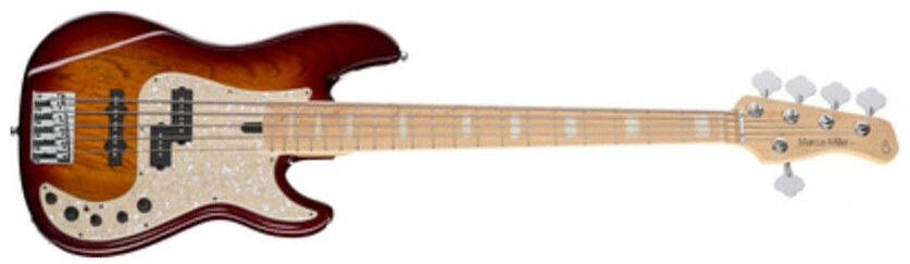 Marcus Miller P7 Swamp Ash 5st Mn +housse - Tobacco Sunburst - Bajo eléctrico de cuerpo sólido - Main picture