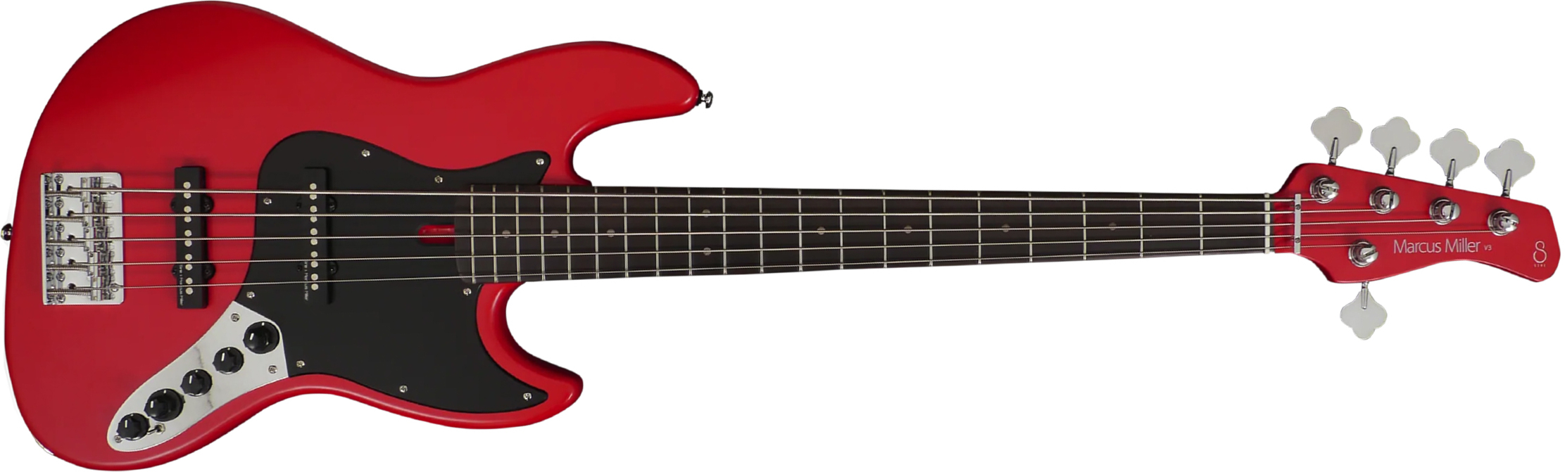 Marcus Miller V3 5st 2nd Generation 5c Active Rw Sans Housse - Red Satin - Bajo eléctrico de cuerpo sólido - Main picture