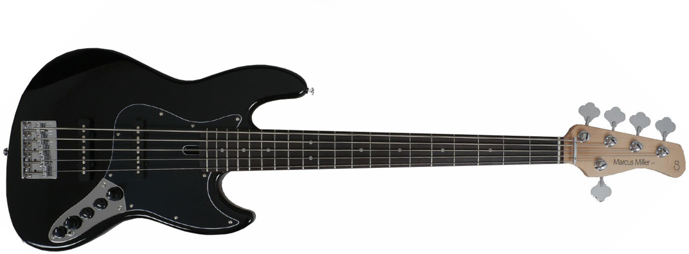 Marcus Miller V3 5st 2nd Generation Bk Active Rw - Black - Bajo eléctrico de cuerpo sólido - Main picture