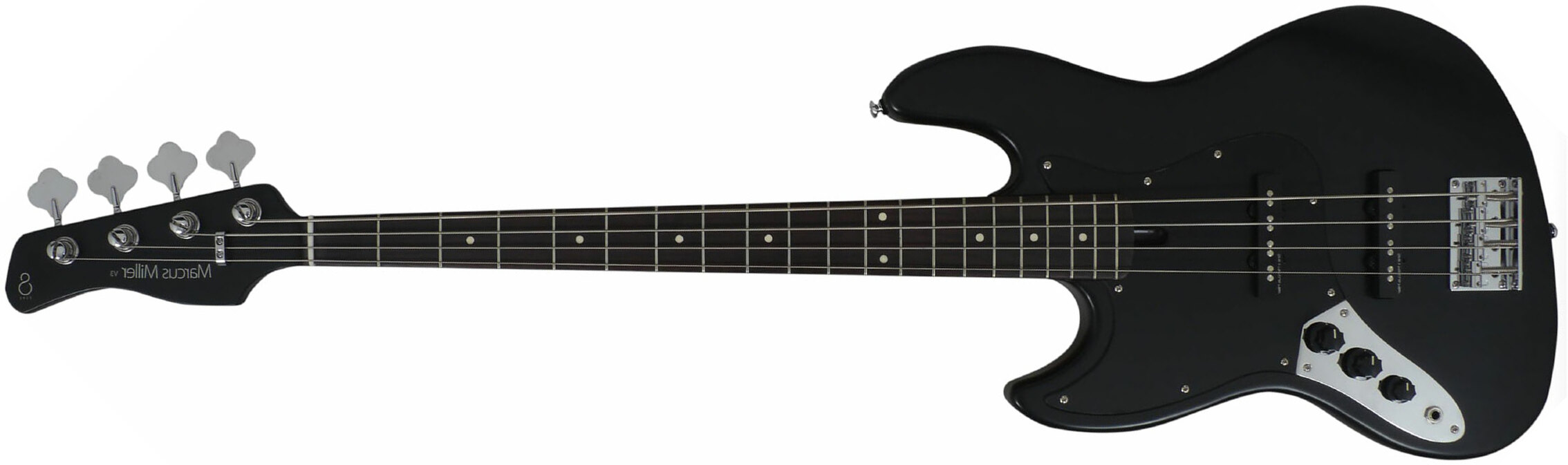 Marcus Miller V3p 4st Lh Gaucher Rw - Black Satin - Bajo eléctrico de cuerpo sólido - Main picture