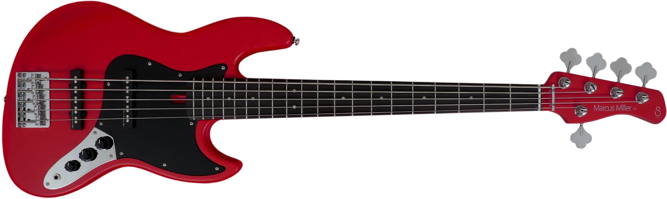 Marcus Miller V3p 5st 5c Rw - Red Satin - Bajo eléctrico de cuerpo sólido - Main picture