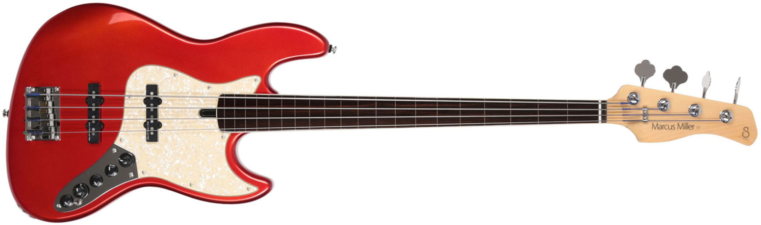 Marcus Miller V7 Alder 4st 2nd Generation Fretless  Eb Sans Housse - Bright Red Metallic - Bajo eléctrico de cuerpo sólido - Main picture