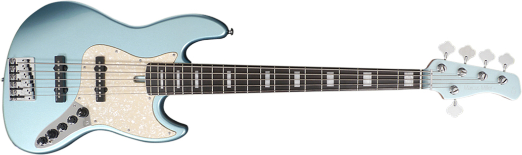 Marcus Miller V7 Alder 5st 2nd Generation 5-cordes Eb Sans Housse - Lake Placid Blue - Bajo eléctrico de cuerpo sólido - Main picture