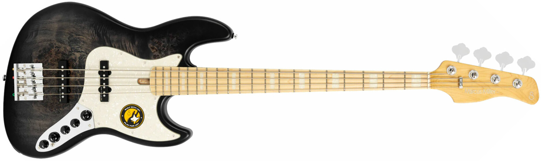 Marcus Miller V7 Ash Reissue 4st 4c Active Mn - Trans Black Satin - Bajo eléctrico de cuerpo sólido - Main picture