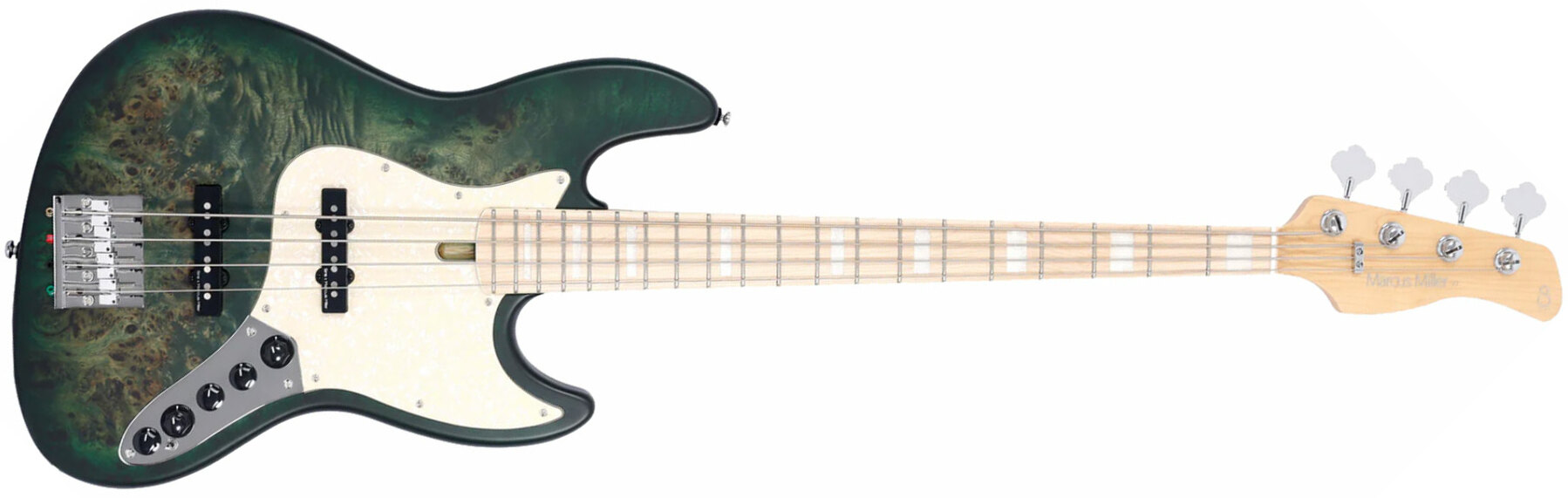 Marcus Miller V7 Ash Reissue 4st 4c Active Mn - Trans Green Satin - Bajo eléctrico de cuerpo sólido - Main picture