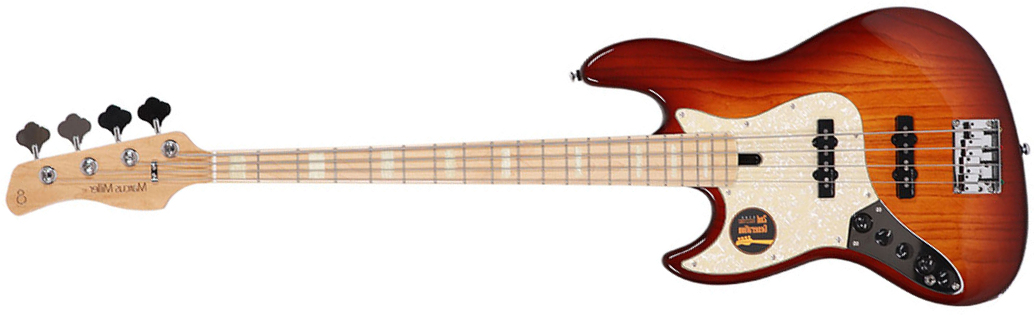 Marcus Miller V7 Swamp Ash 4st 2nd Generation 4-cordes Gaucher Mn Sans Housse - Tobacco Sunburst - Bajo eléctrico de cuerpo sólido - Main picture