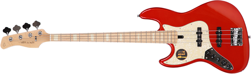 Marcus Miller V7 Swamp Ash 4st 2nd Generation 4-cordes Gaucher Mn Sans Housse - Bright Metallic Red - Bajo eléctrico de cuerpo sólido - Main picture