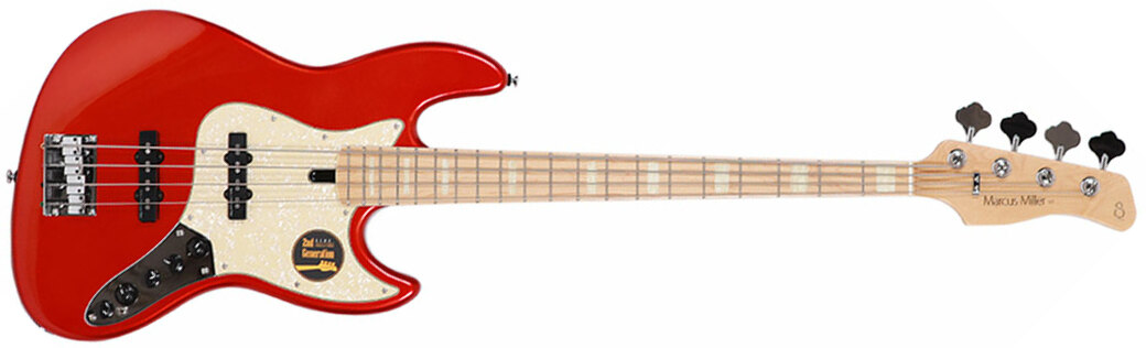 Marcus Miller V7 Swamp Ash 4st 2nd Generation Mn Sans Housse - Bright Metallic Red - Bajo eléctrico de cuerpo sólido - Main picture
