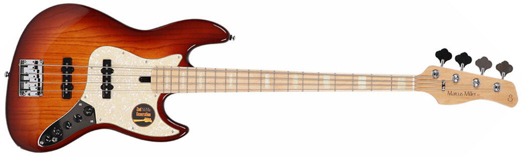 Marcus Miller V7 Swamp Ash 4st 2nd Generation Mn Sans Housse - Tobacco Sunburst - Bajo eléctrico de cuerpo sólido - Main picture