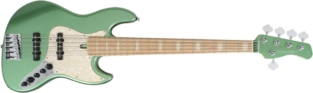 Marcus Miller V7 Swamp Ash 5st 2nd Generation 5-cordes Mn Sans Housse - Sherwood Green - Bajo eléctrico de cuerpo sólido - Main picture