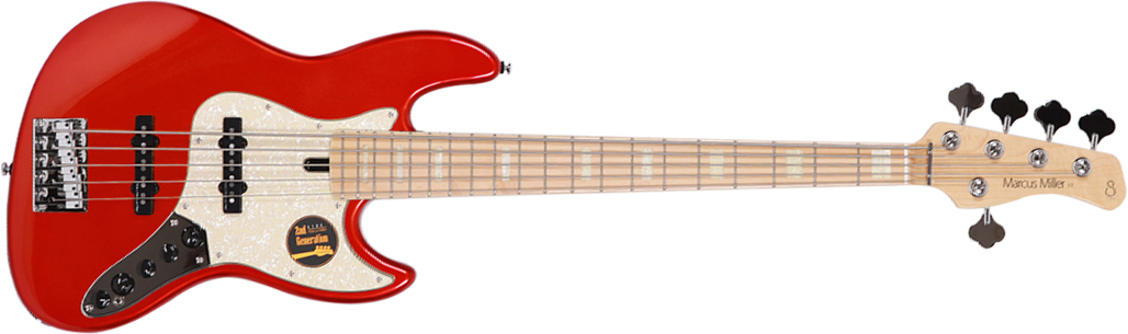 Marcus Miller V7 Swamp Ash 5st 2nd Generation 5-cordes Mn Sans Housse - Bright Metallic Red - Bajo eléctrico de cuerpo sólido - Main picture
