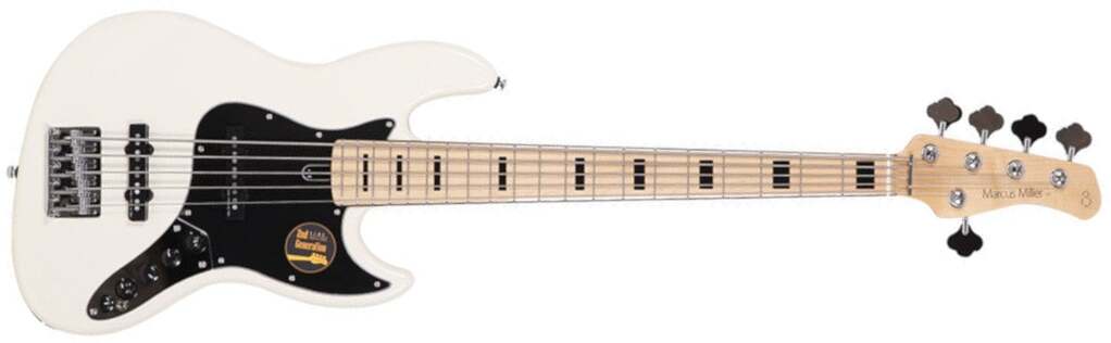Marcus Miller V7 Vintage Alder 5st Awh Mn Active - Antique White - Bajo eléctrico de cuerpo sólido - Main picture