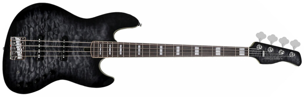 Marcus Miller V9 Swamp Ash 4st 2nd Generation Eb Sans Housse - Transparent Black - Bajo eléctrico de cuerpo sólido - Main picture