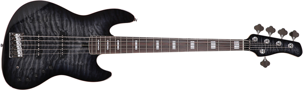 Marcus Miller V9 Swamp Ash 5st 2nd Generation 5-cordes Eb Sans Housse - Transparent Black - Bajo eléctrico de cuerpo sólido - Main picture