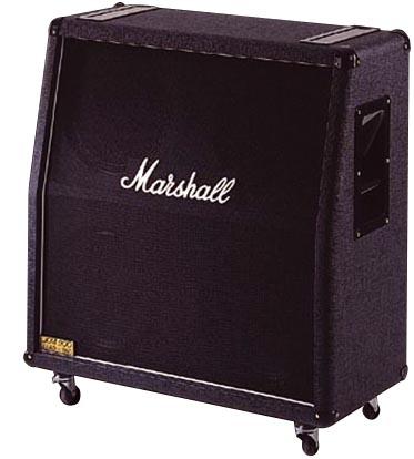 Marshall 1960a Angled 4x12 300w 4/8/16-ohms Stereo Pan Coupe Black - Cabina amplificador para guitarra eléctrica - Variation 1