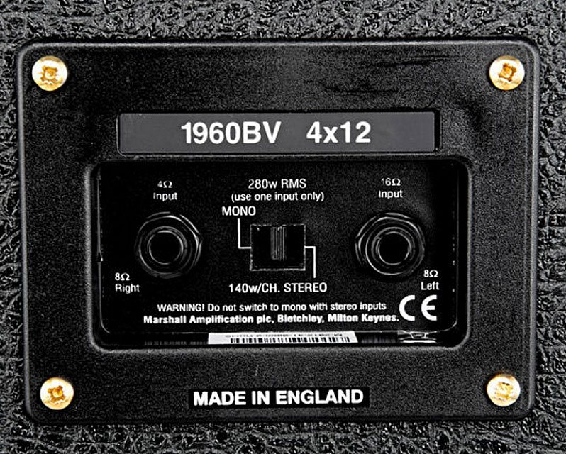 Marshall 1960bv Straight 4x12 280w 4/8/16-ohms Stereo Pan Droit - Cabina amplificador para guitarra eléctrica - Variation 3