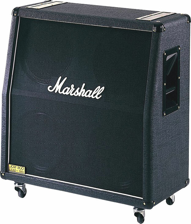Marshall 1960a Angled 4x12 300w 4/8/16-ohms Stereo Pan Coupe Black - Cabina amplificador para guitarra eléctrica - Main picture