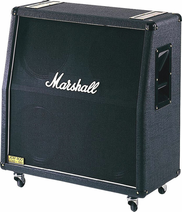 Marshall 1960a Angled 4x12 300w 4/8/16-ohms Stereo Pan Coupe Black - Cabina amplificador para guitarra eléctrica - Main picture