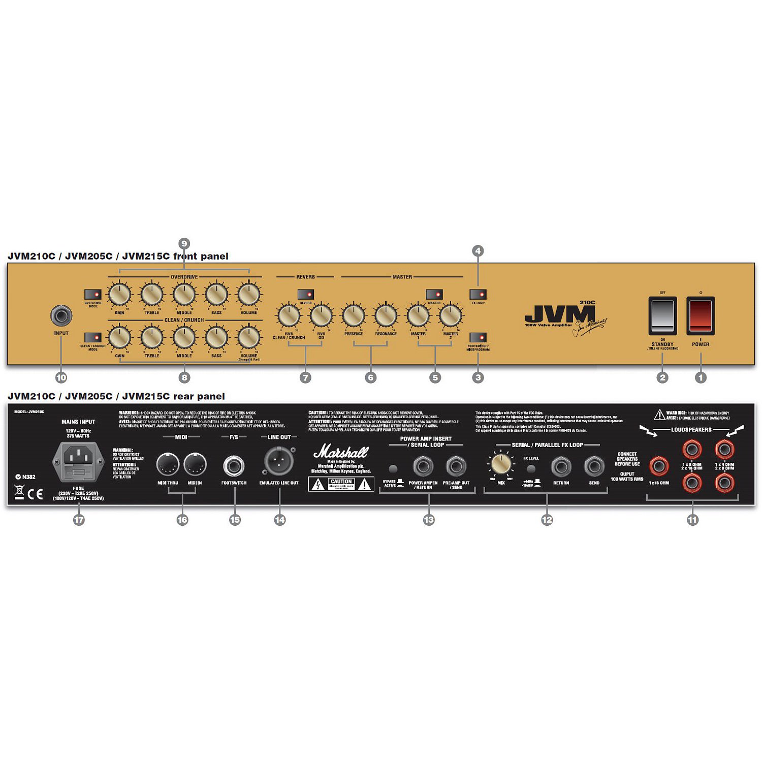 Marshall Jvm205c 50w 2x12 Black - Combo amplificador para guitarra eléctrica - Variation 2