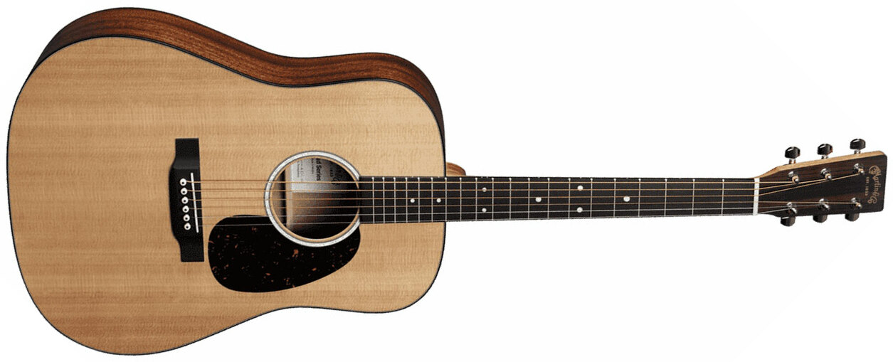 Martin D-10e Sitka Top Road Dreadnought Epicea Sapele Ric +housse - Natural Satin - Guitarra electro acustica - Main picture