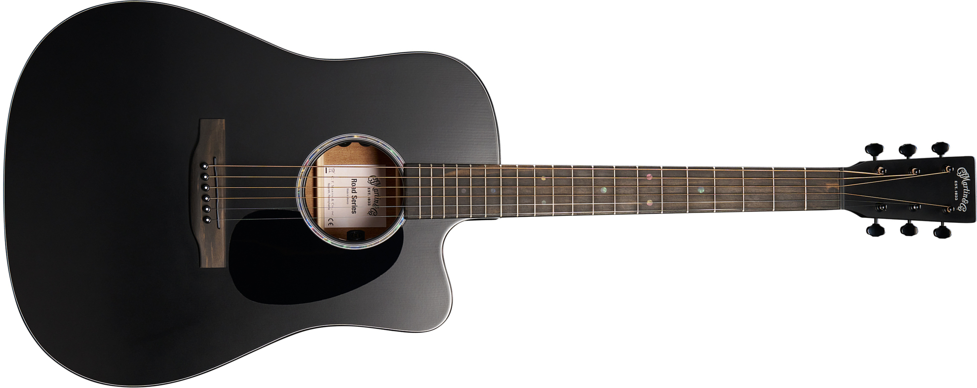 Martin Dc10e Modern Road Dreadnought Epicea Sapele Eb - Black - Guitarra folk - Main picture