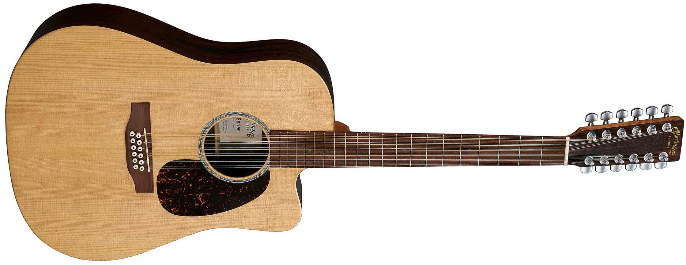 Martin Dcx2e Brazilian 12-string Dreadnought Cw 12c Epicea Hpl Palissandre Ric - Natural - Guitarra folk - Main picture